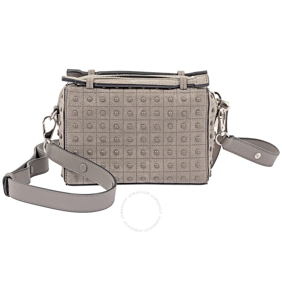 Tods Suede Crossbody Bag Dark Grey