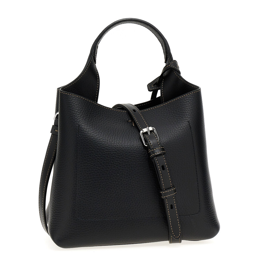 Tod's Tods T Logo Plaque Tote Bag In Black