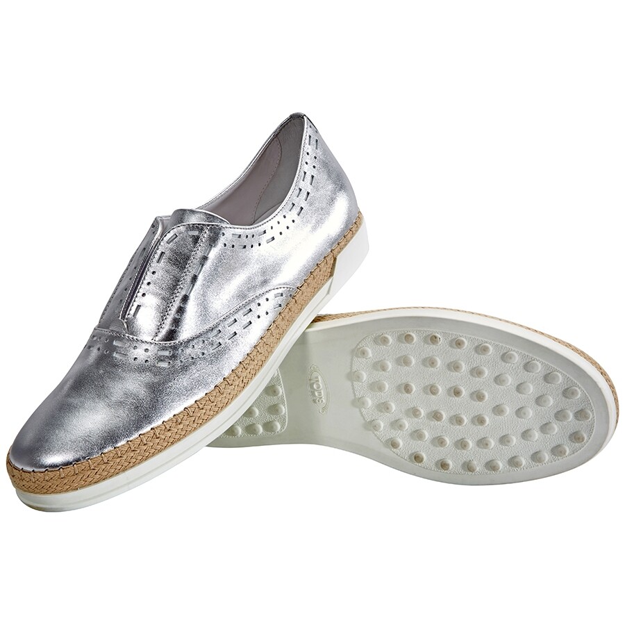 Tod's Womens Shoes Silver ( US Size White, Brand Size 42 ( US Size 12