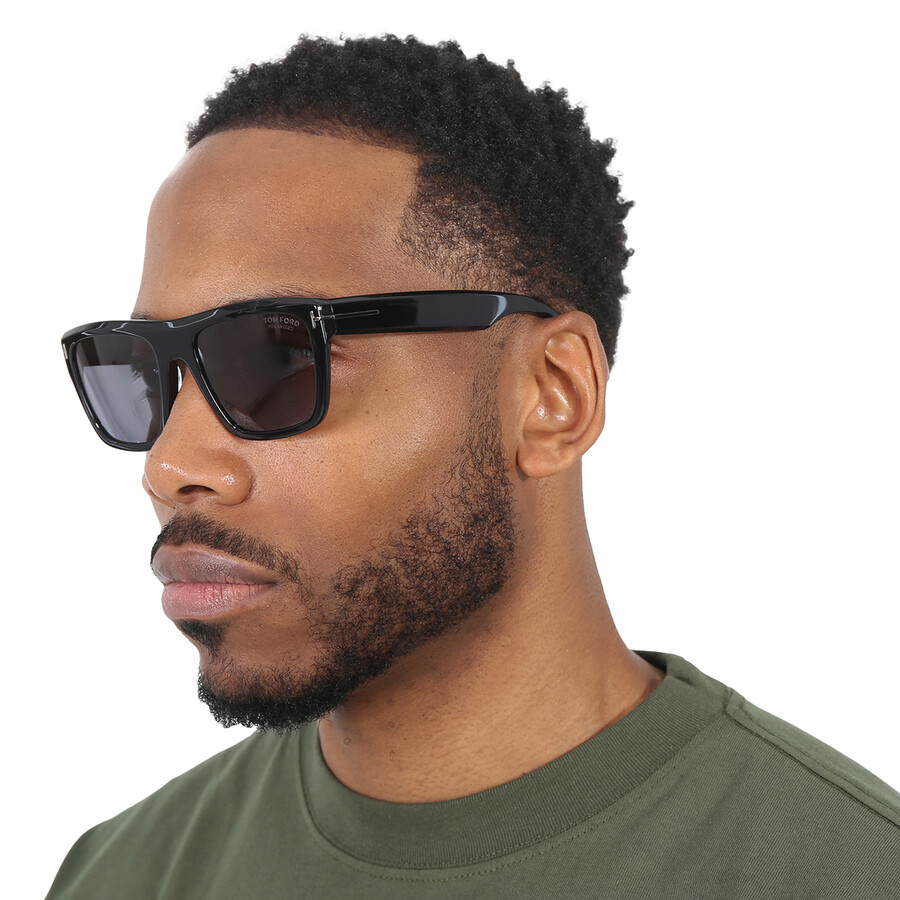 Tom Ford Alberto Polarized Smoke Browline Men's Sunglasses Ft1077-n 01d 55 In Black