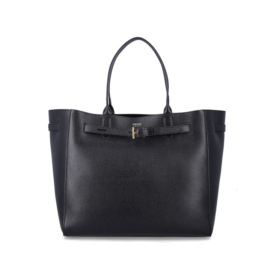 Tom Ford Audrey Large Black Leather Tote Bag