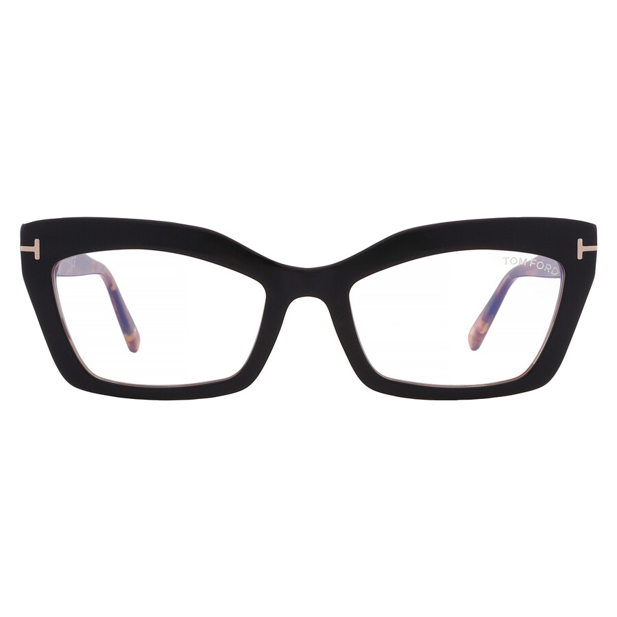 Tom Ford Blue Light Block Cat Eye Ladies Eyeglasses Ft5766-b 005 54 In Black