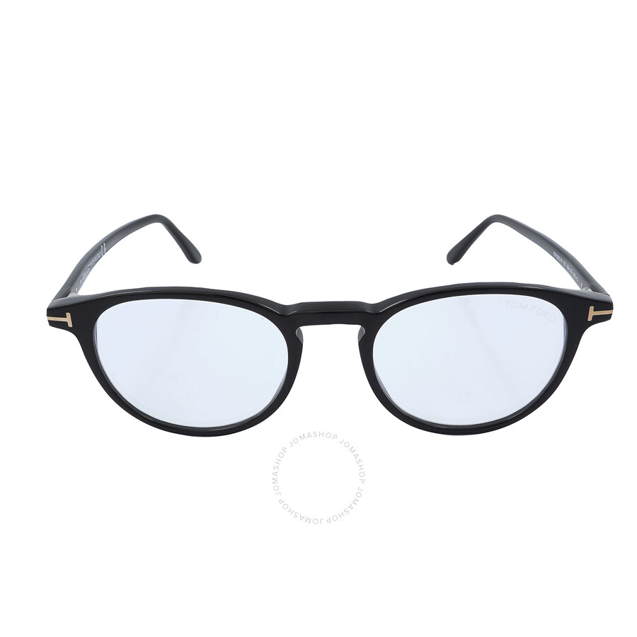 Tom Ford Blue Light Block Oval Unisex Eyeglasses Ft5803-b 001 49 In Blue