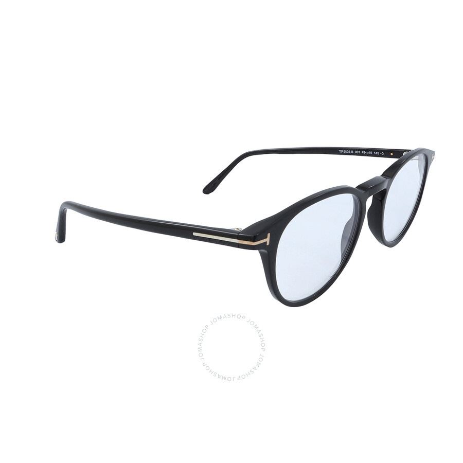 Tom Ford Blue Light Block Oval Unisex Eyeglasses Ft5803-b 001 49 In Blue