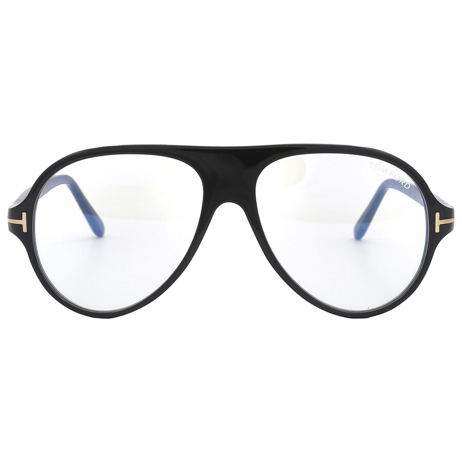 Shop Tom Ford Blue Light Block Pilot Men's Eyeglasses Ft5012-b 001 53 In Black / Blue