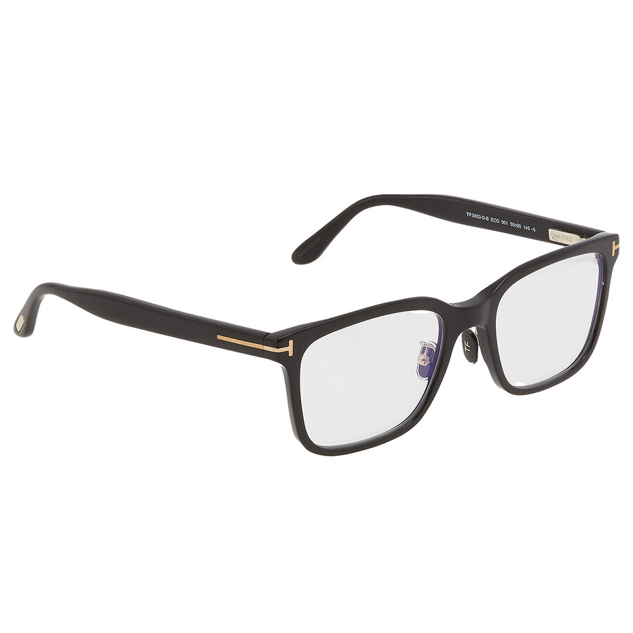 Tom Ford Blue Light Block Square Men's Eyeglasses Ft5853-d-b 001 55 In Blue