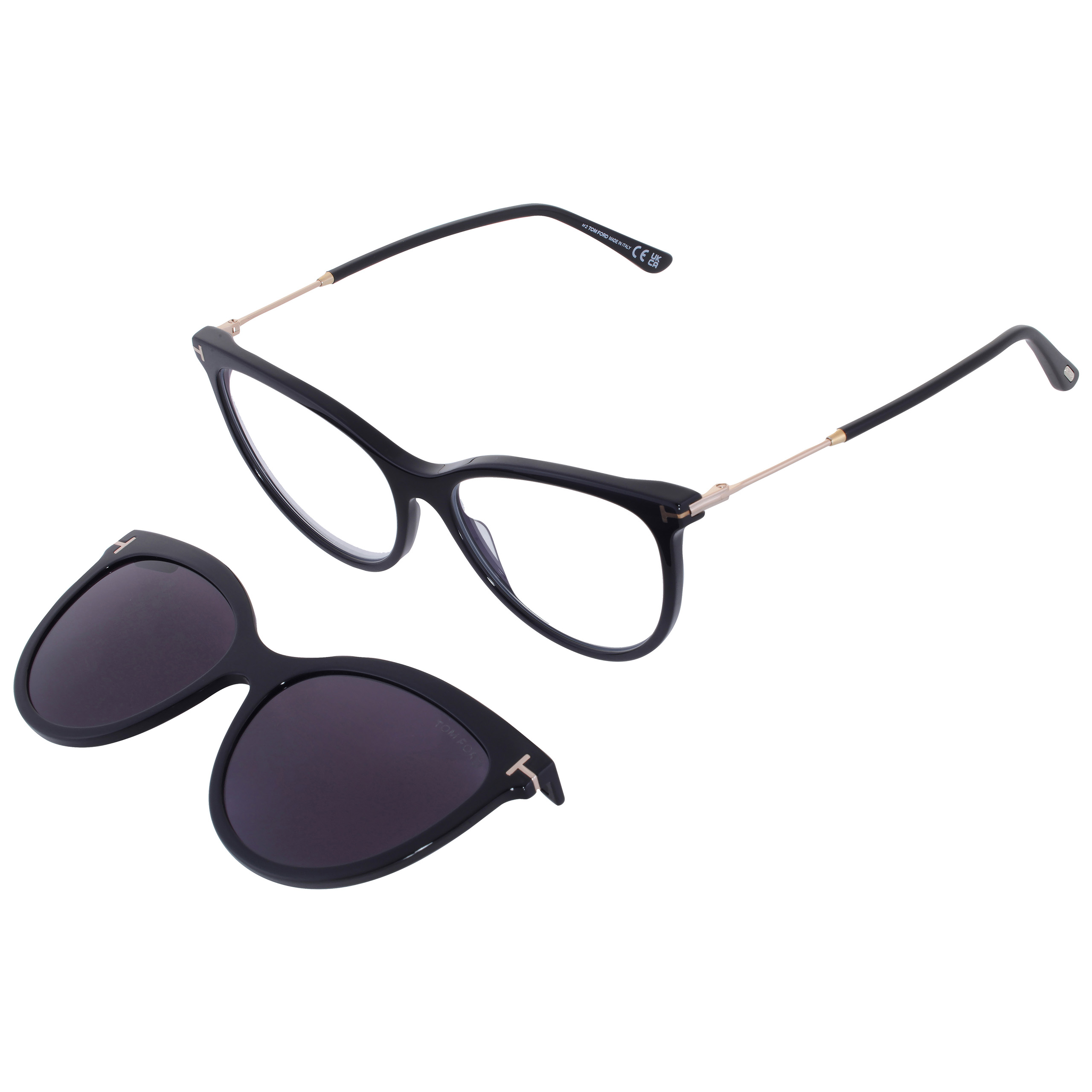 Tom Ford Blue Light Block with Smoke Clip On Cat Eye Ladies