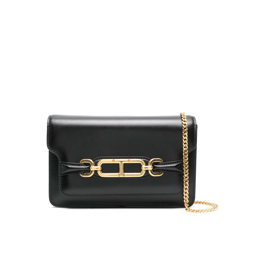 Tom Ford Box Palmellato Small Shoulder Bag In Black