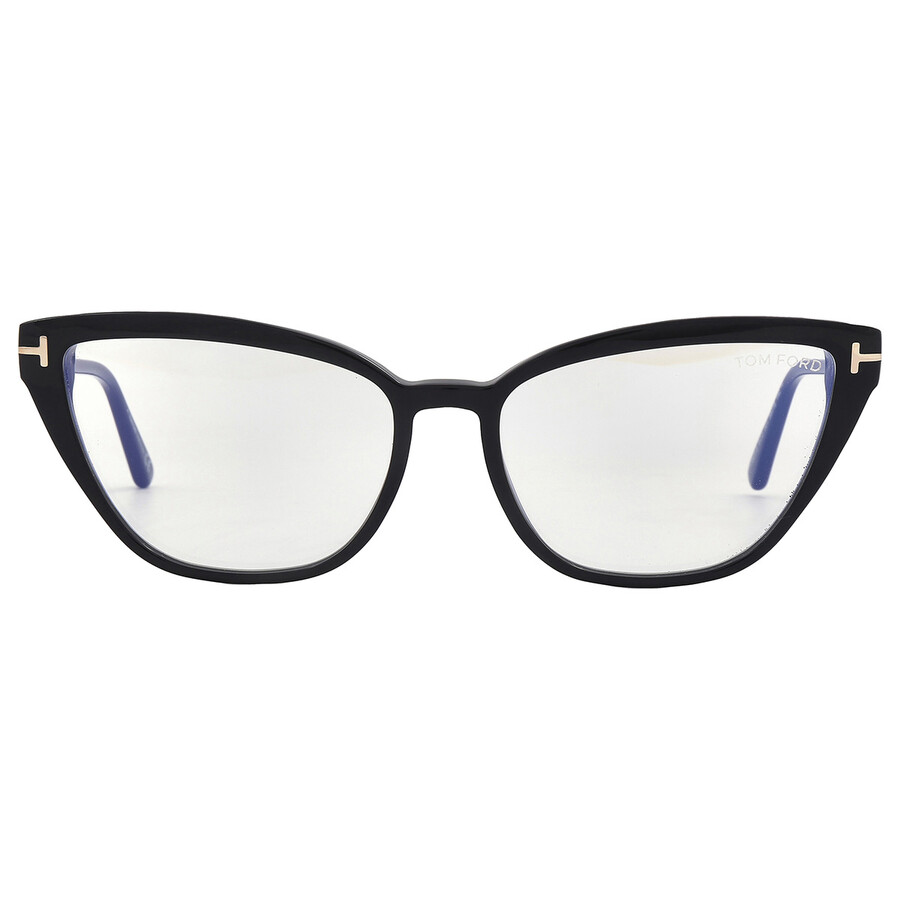 Tom Ford Demo Cat Eye Ladies Eyeglasses Ft5825-b 001 55 In Black / Blue