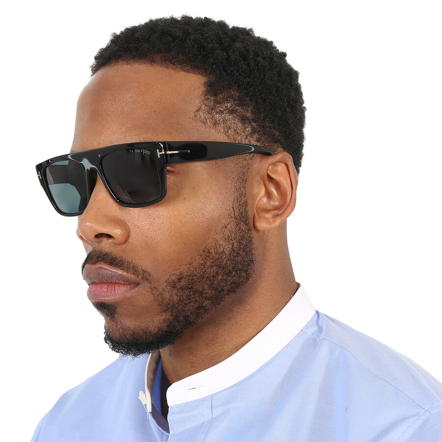 Tom Ford Dunning Blue Browline Men's Sunglasses Ft0907 01v 55 In Black / Blue