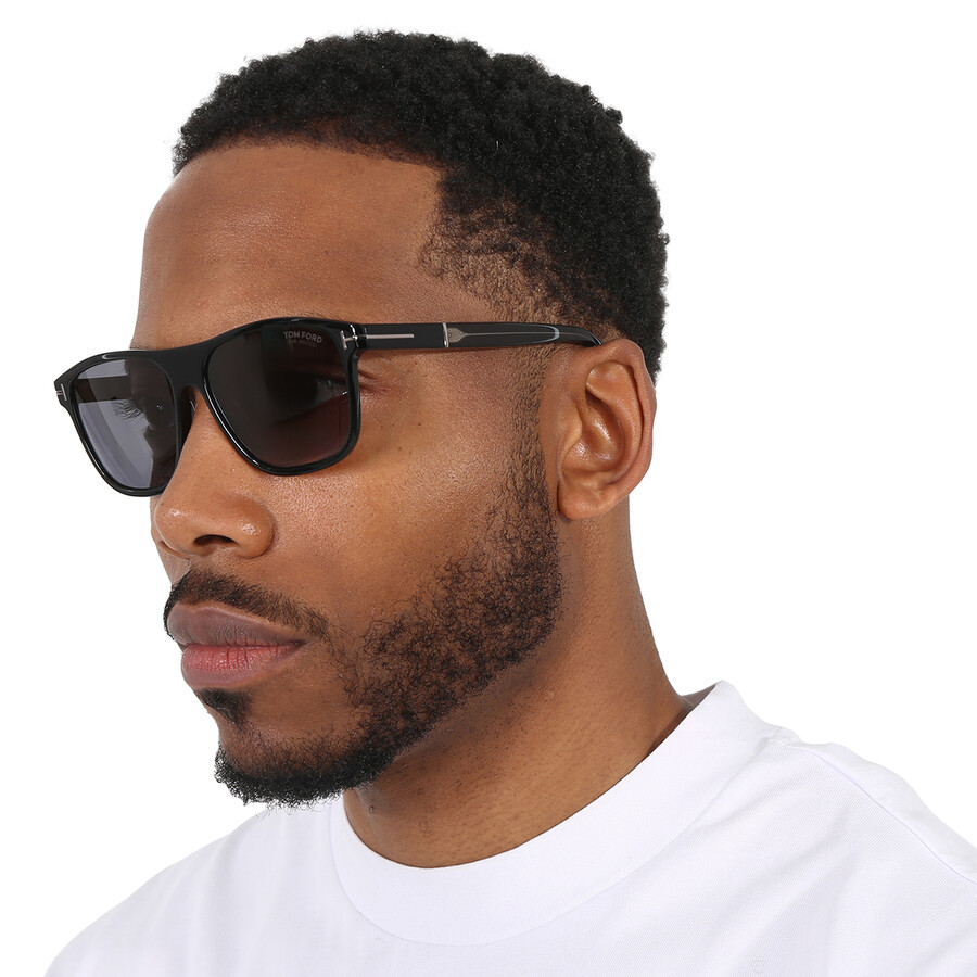 Tom Ford Frances Polarized Smoke Square Men's Sunglasses Ft1081-n 01d 58 In Black