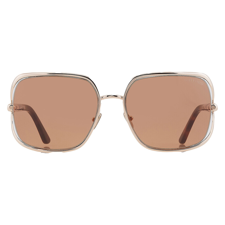 Tom Ford Goldie Brown Butterfly Ladies Sunglasses Ft1092 28e 60