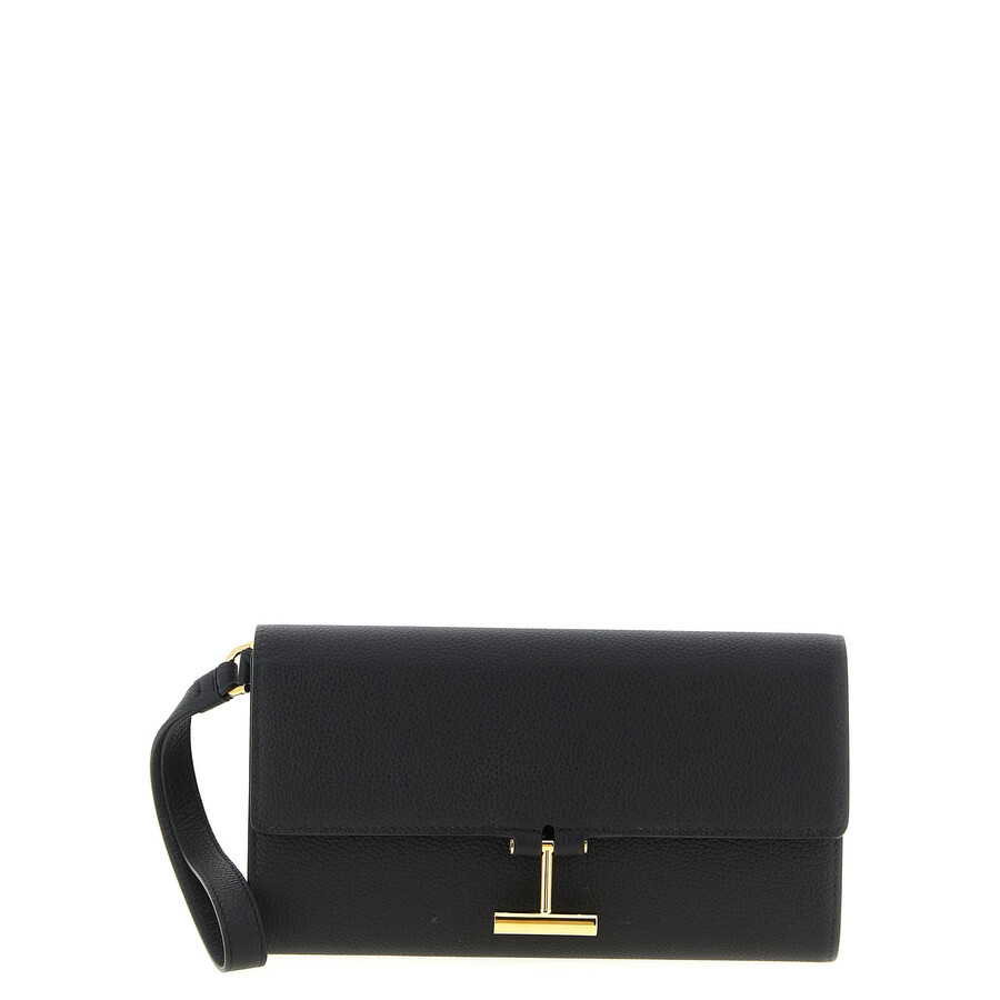 Tom Ford Hammered Clutch In Black
