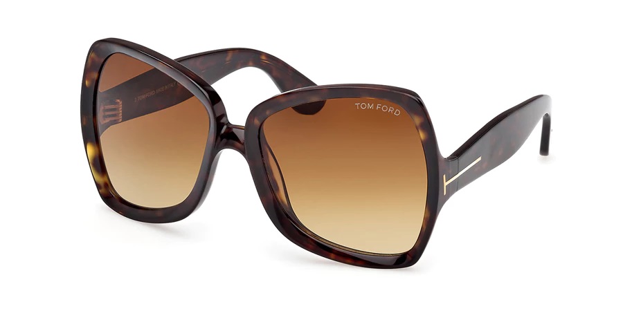 Tom Ford JERRY Brown Gradient Irregular Ladies Sunglasses FT1222