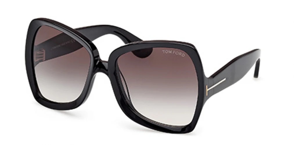 Tom Ford Jerry Black Acetate Oversized Gradient Lens Sunglasses TF1222 Tom Ford Jerry FT1222 Sunglasses in Black – Designer Daydream main image 2