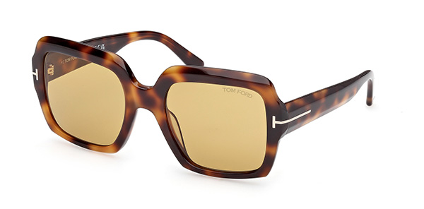 Tom Ford Kaya Brown Square Ladies Sunglasses FT1082 53E 54