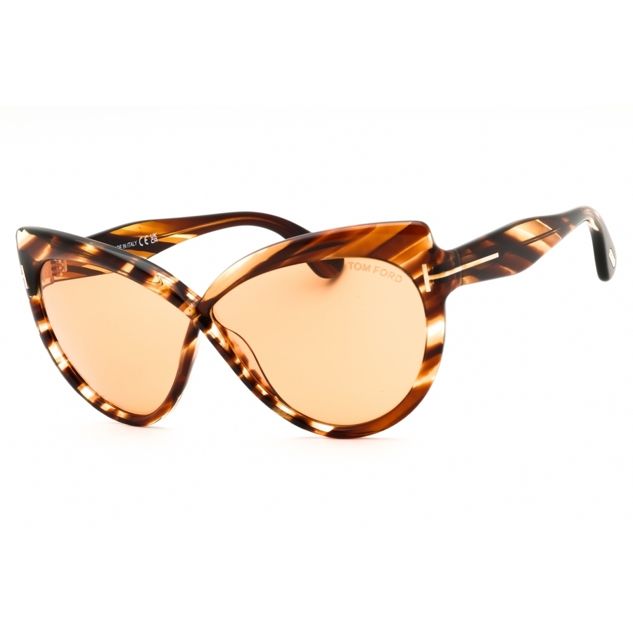 Tom Ford Ladies Brown Cat Eye Sunglasses Ft1196 In ["brown"]