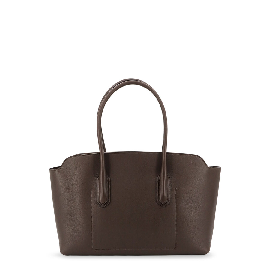 Tom Ford Leather Shoulder Bag With Logo In Brown