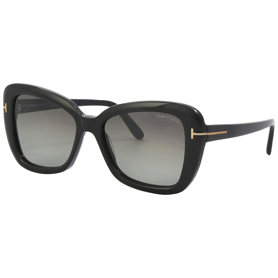 Tom Ford Maeve Smoke Gradient Butterfly Ladies Sunglasses Ft1008 01b 55 In Black