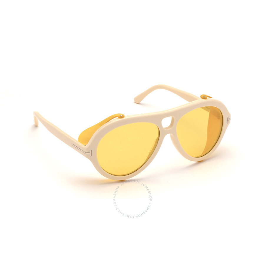 Tom Ford Neughman Amber Pilot Men's Sunglasses Ft0882 25e 60 In Brown