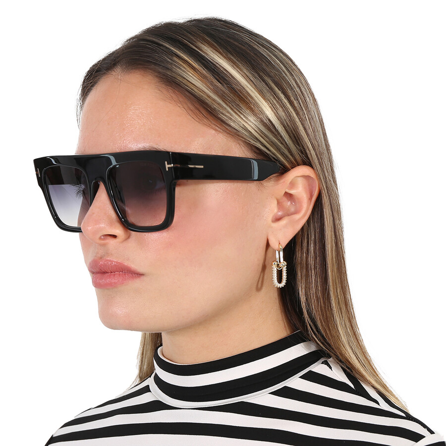Tom Ford Renee Smoke Gradient Browline Ladies Sunglasses Ft0847 01b 52 In N/a