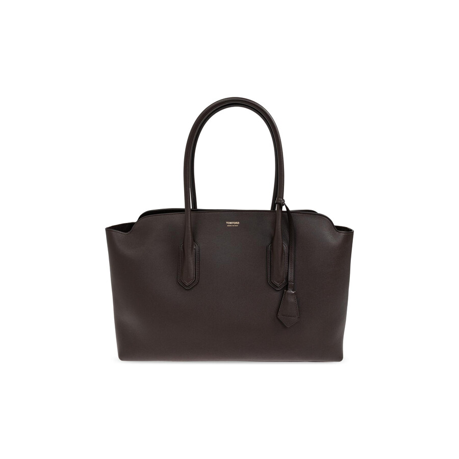Tom Ford Alexander Large Shoulder Bag In Natural Grain Leather In Brown