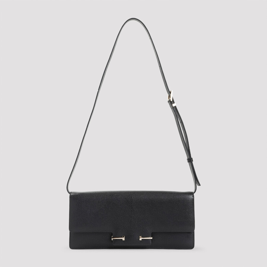 Tom Ford Black Leather Crossbody Bag In Black