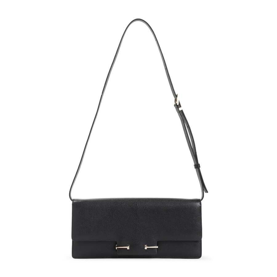 Tom Ford Black Leather Crossbody Bag In Black