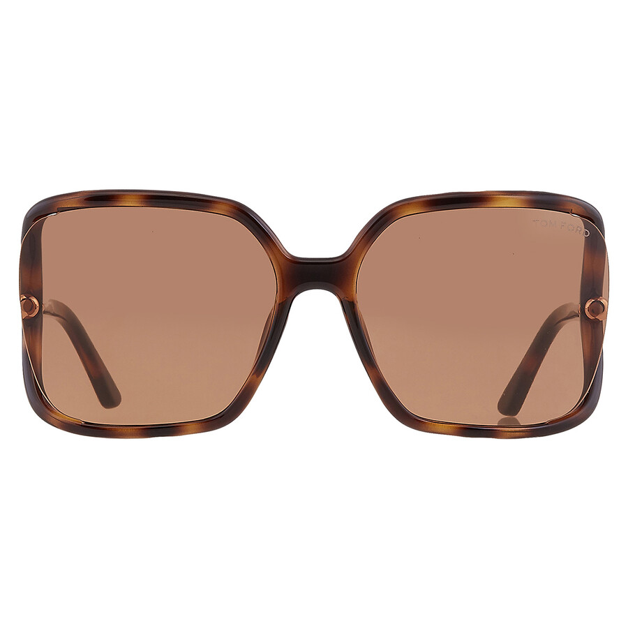 Tom Ford Solange Brown Butterfly Ladies Sunglasses FT1089 52E 60