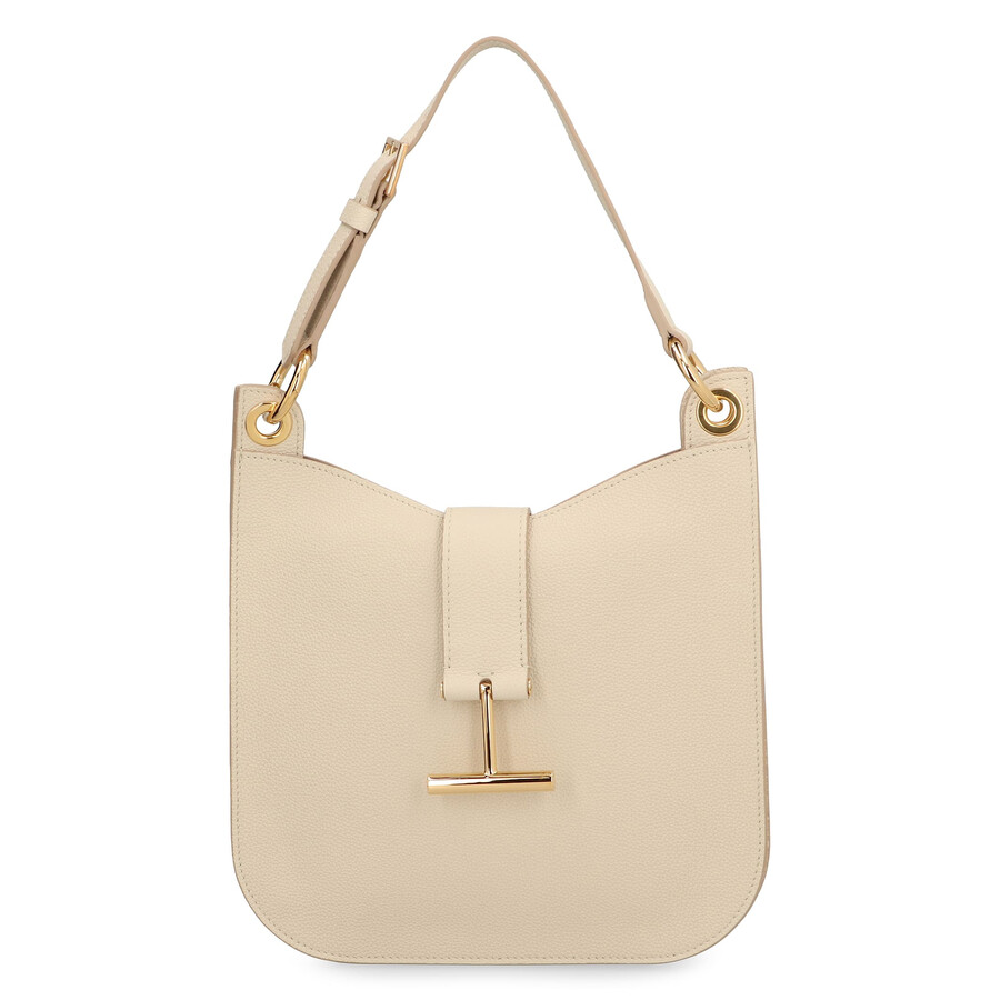Tom Ford Tara Leather Crossbody Bag In Neutral