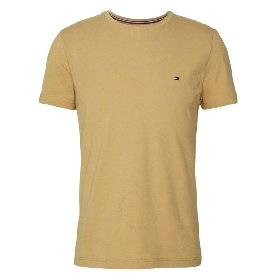 Tommy Hilfiger Flag Embroidery Extra Slim-fit T-shirt In Beige
