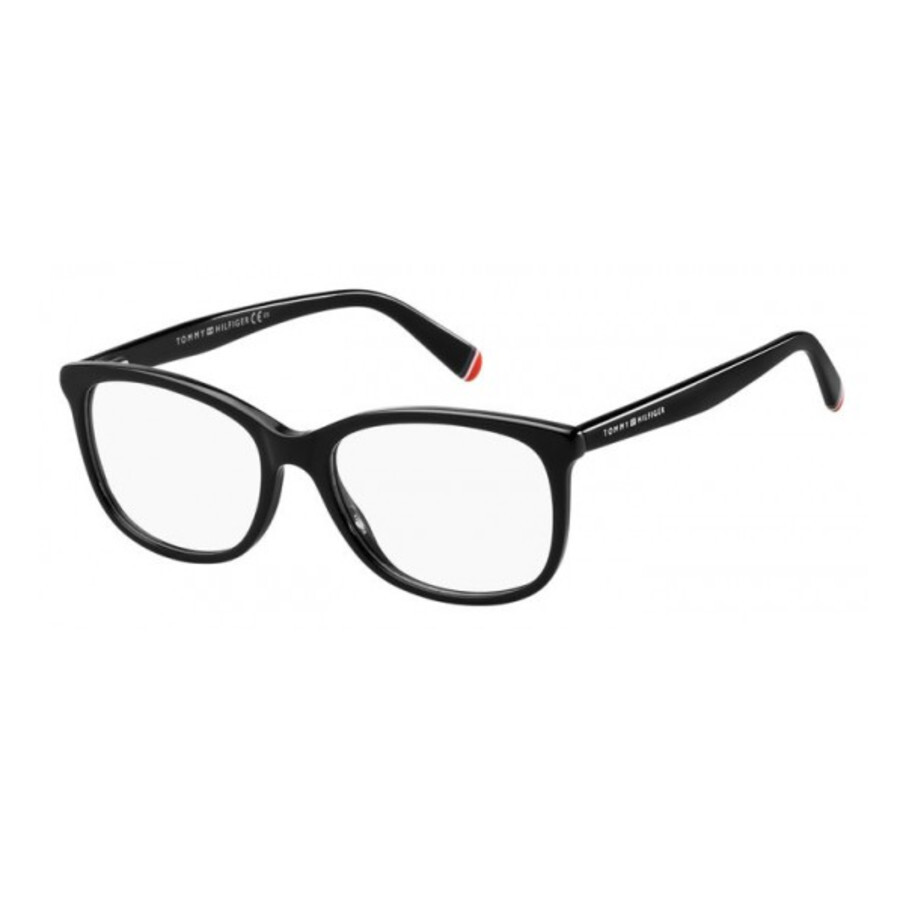 Tommy Hilfiger Ladies Black Square Eyeglass Frames Th158808070050