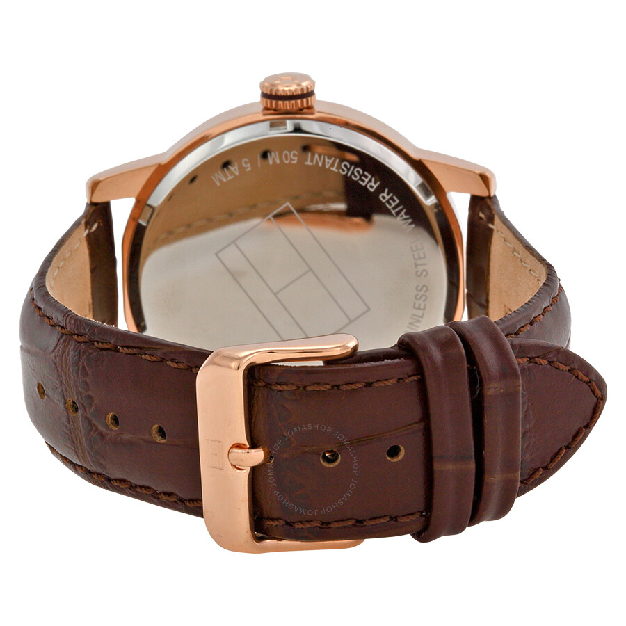 white dial brown leather strap watch