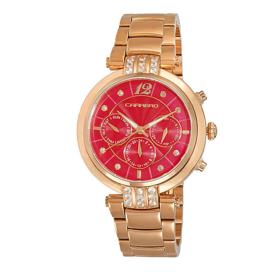 Torino Carrero Adelina GMT Quartz Red Dial Ladies Watch CL1R03RDJ