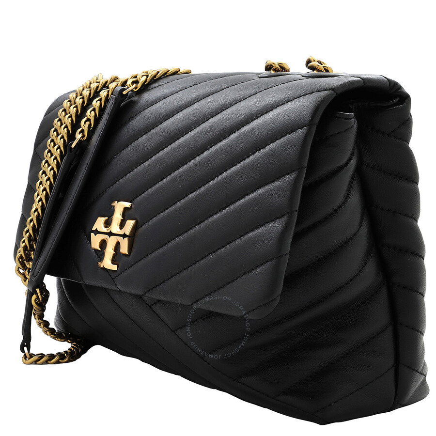 Tory Burch Black Chevron Kira Convertible Shoulder Bag In Black