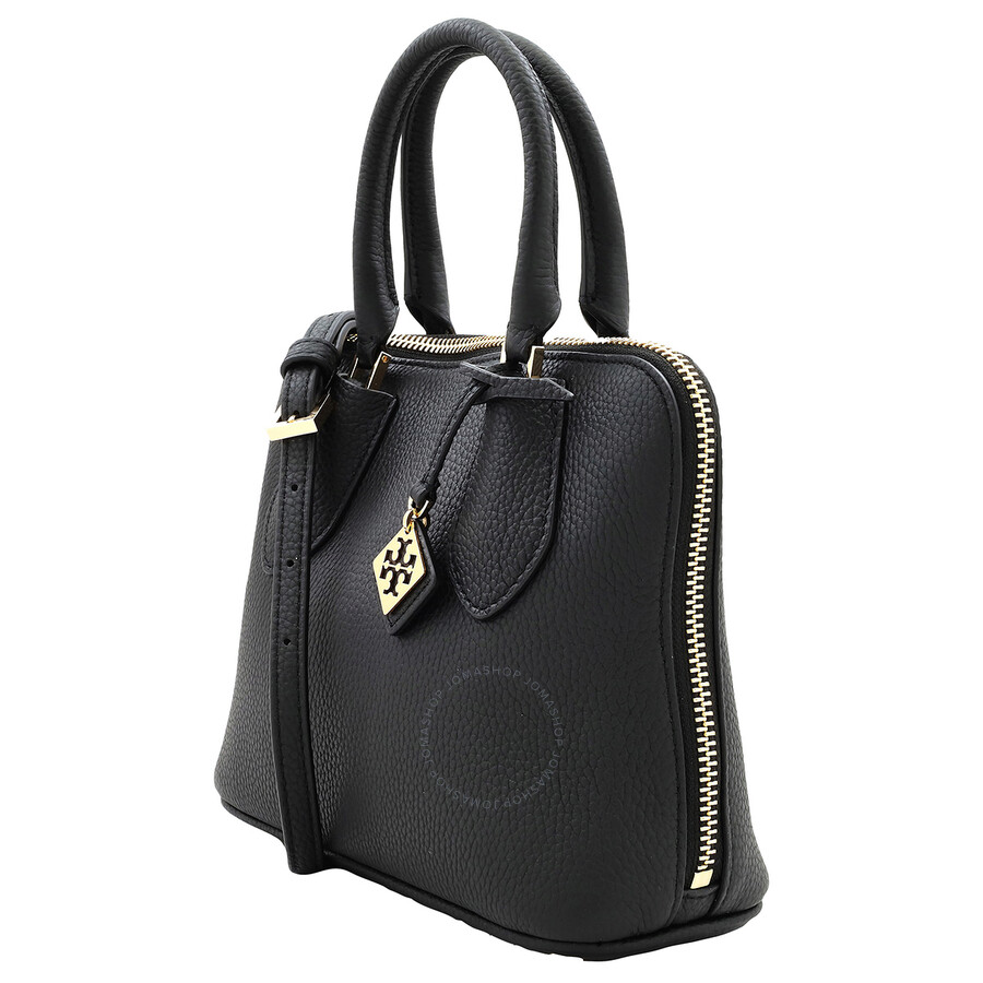 Tory Burch Mini Pebbled Swing Leather Bag In Black