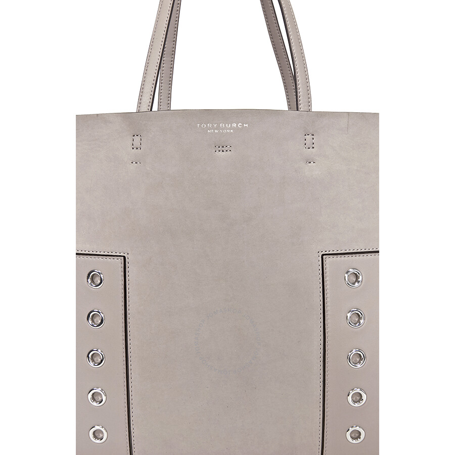 Tory Burch Block T Grommet Tote French Gray Tory Burch Block T Grommet Tote French Gray