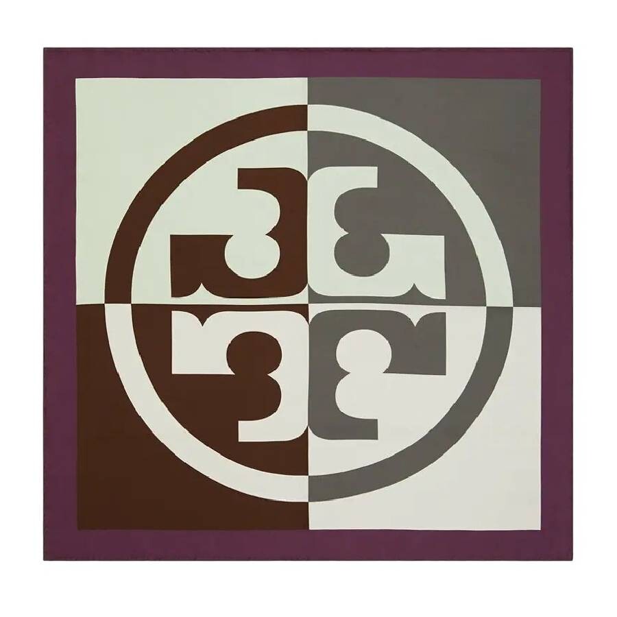 Colorblock Logo Print Scarf