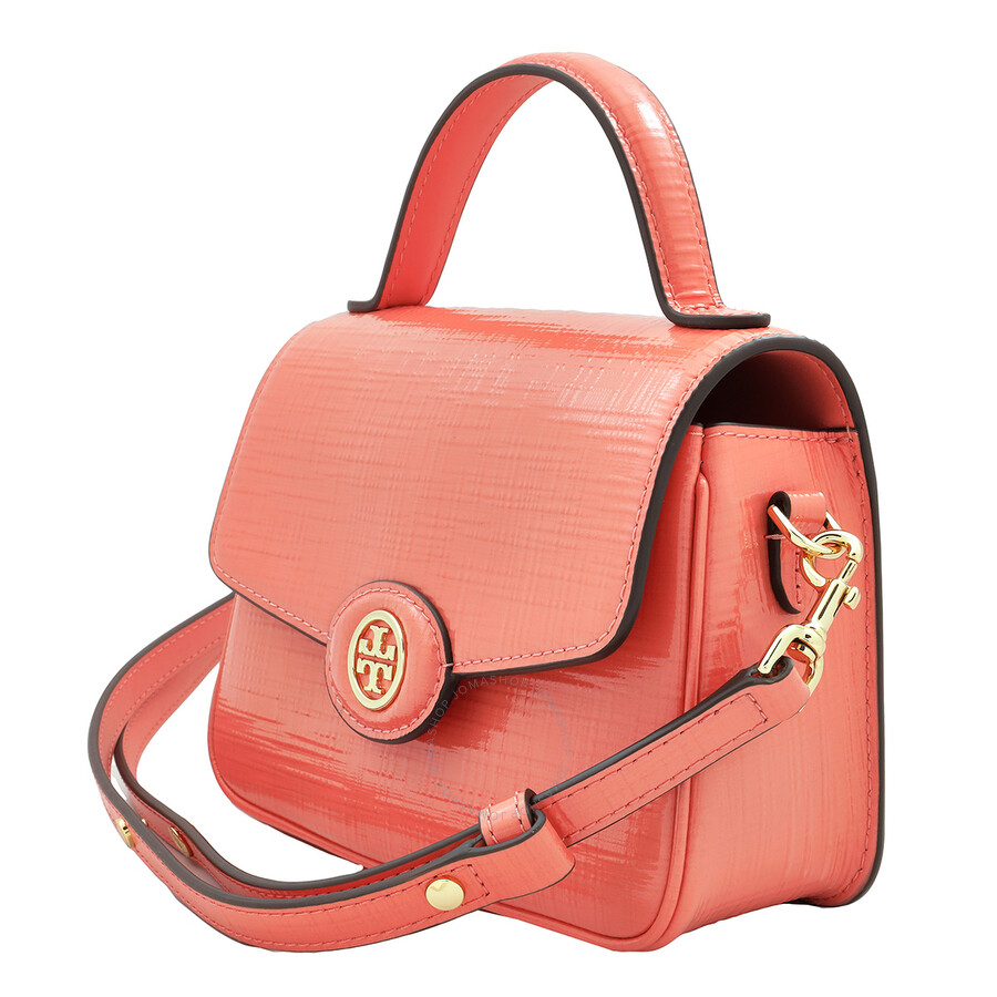 Tory Burch Coral Crush Robinson Small Top-handle Bag In Pink