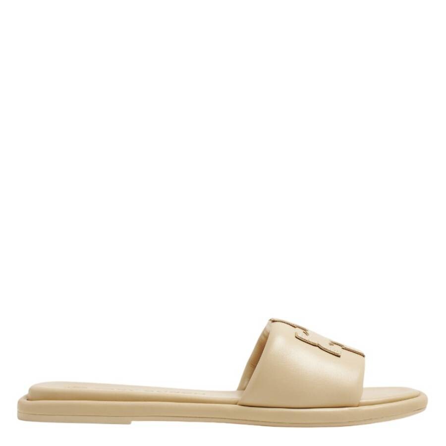 Tory Burch Double T Padded Sport Slide Sandals In Gold