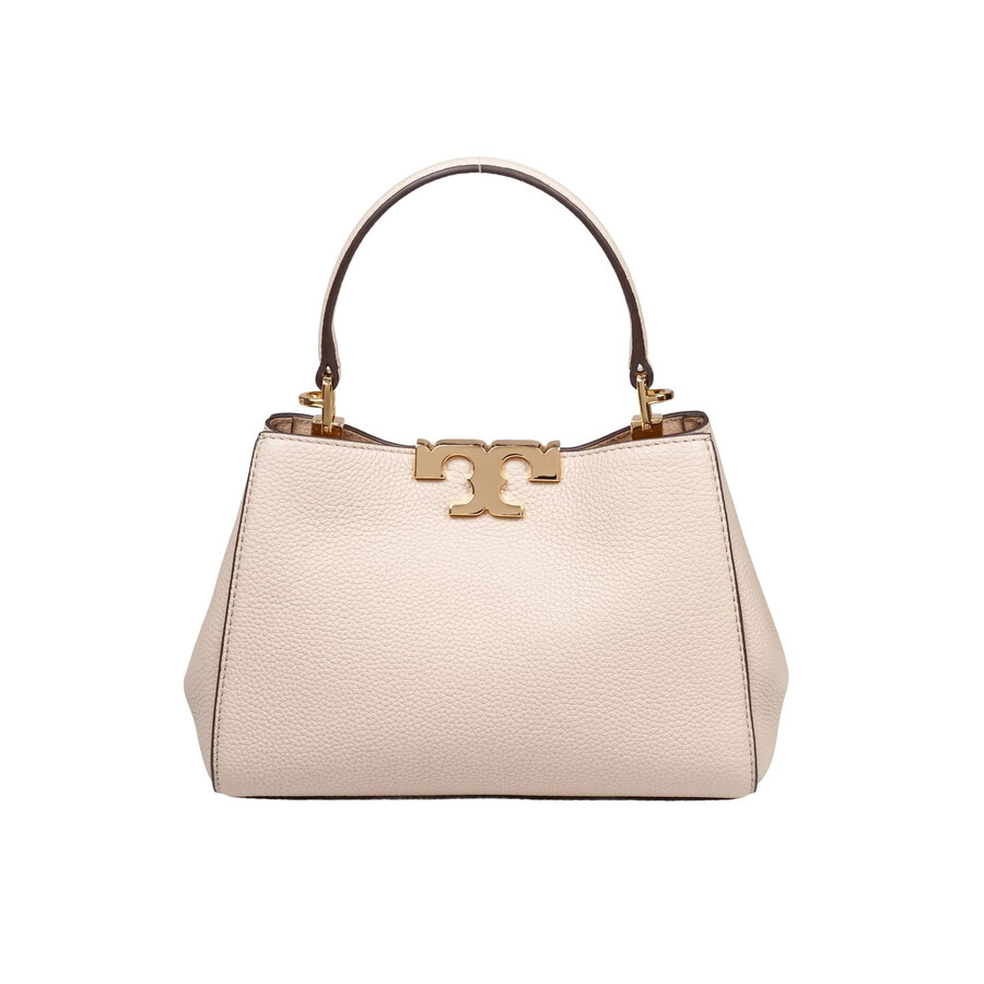 Tory Burch Eleanor Mini Satchel In Hammered Leather Stone Color