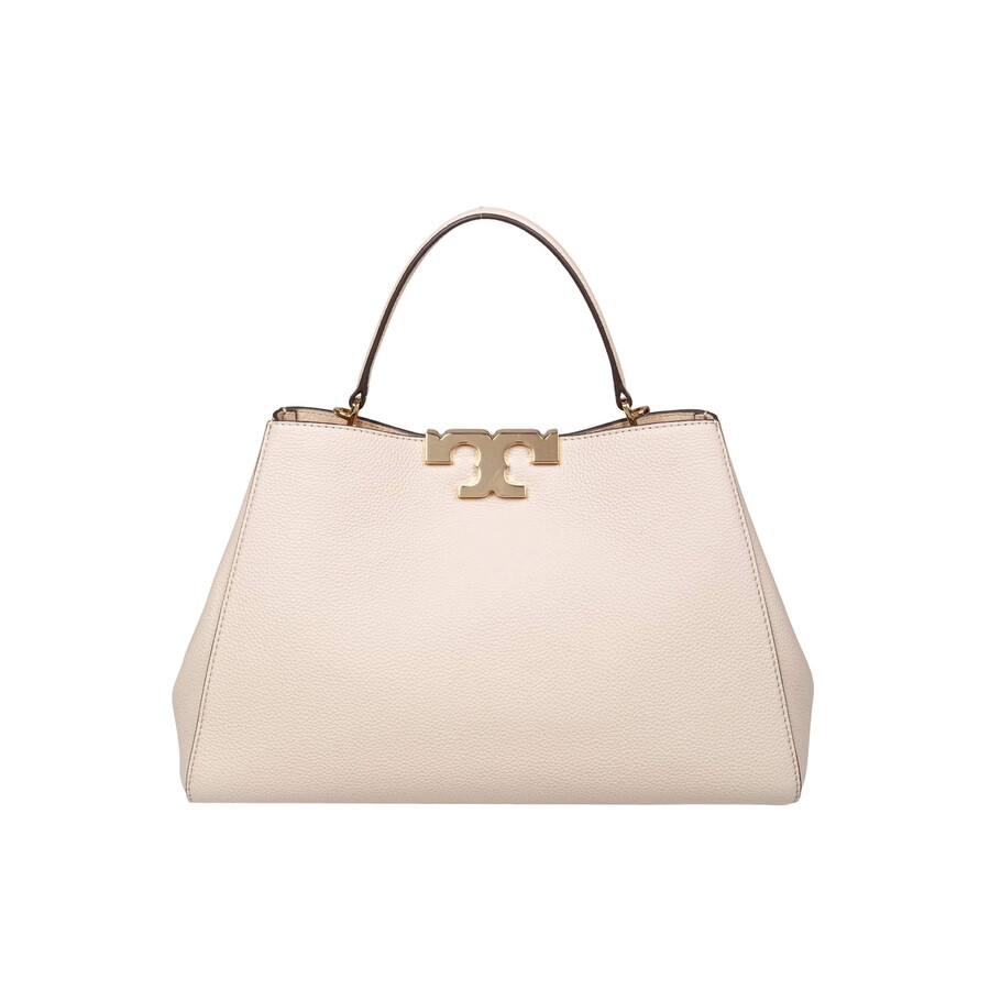 Tory Burch Eleanor Satchel Leather Bag In Stone