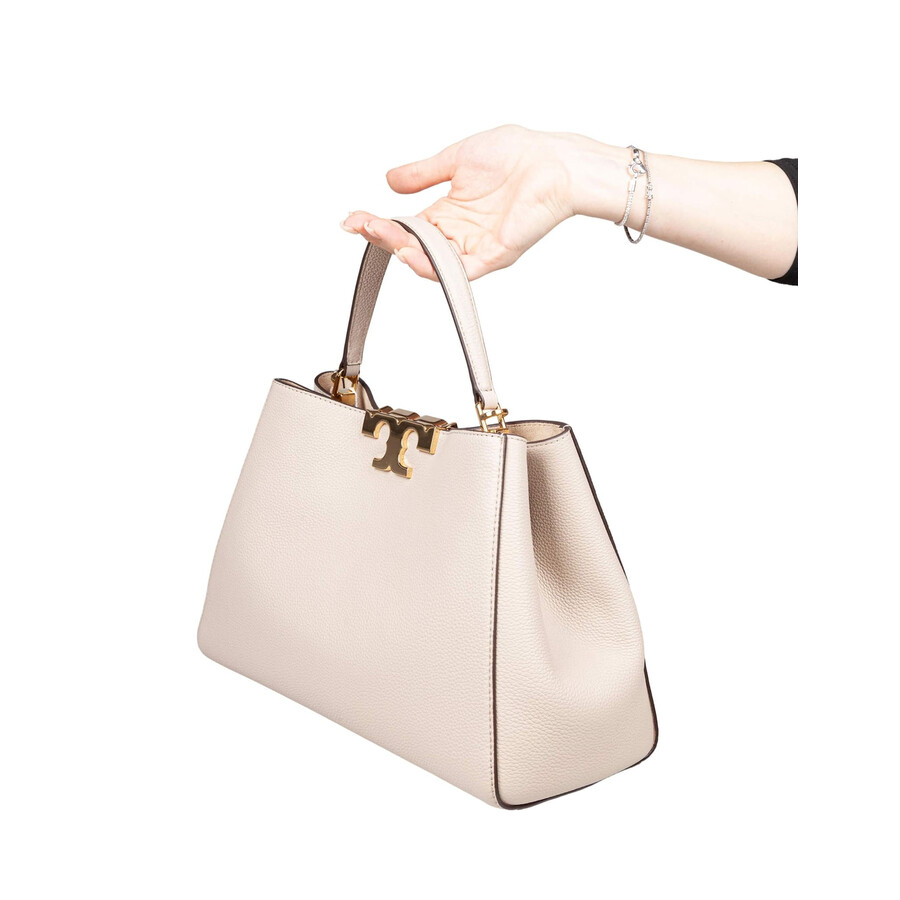 Tory Burch Eleanor Satchel Leather Bag In Stone