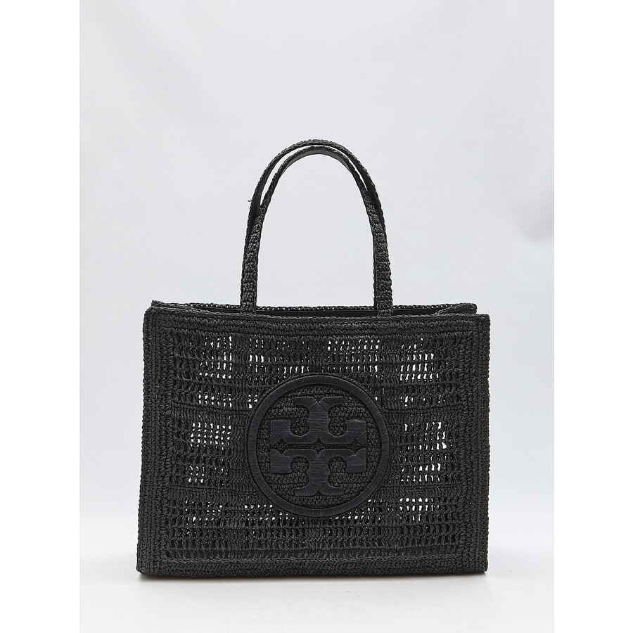 Tory Burch Ella Hand-crocheted Large Tote Bag In Black