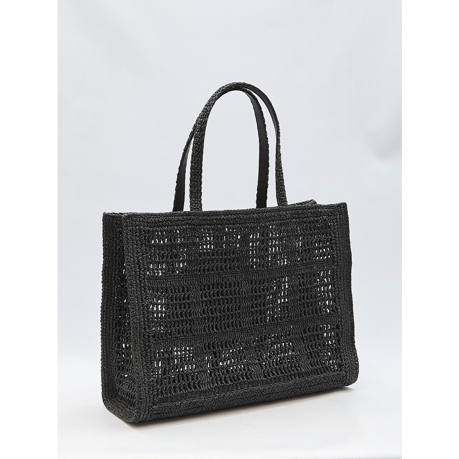 Tory Burch Ella Hand-crocheted Large Tote Bag In Black