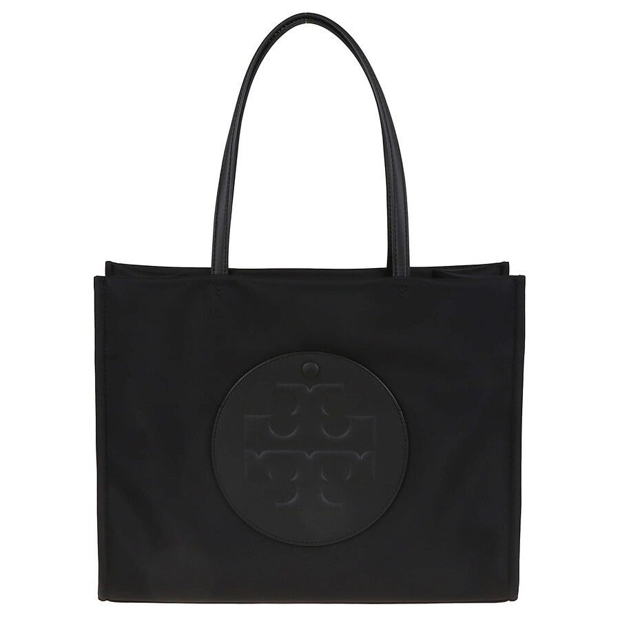 Tory Burch Black Tote With Circular Logo And Functional Design In Black
