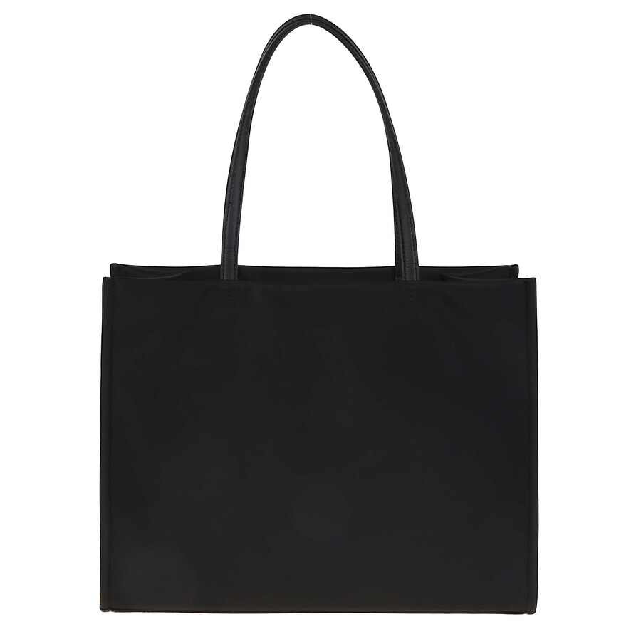 Tory Burch Black Tote With Circular Logo And Functional Design In Black