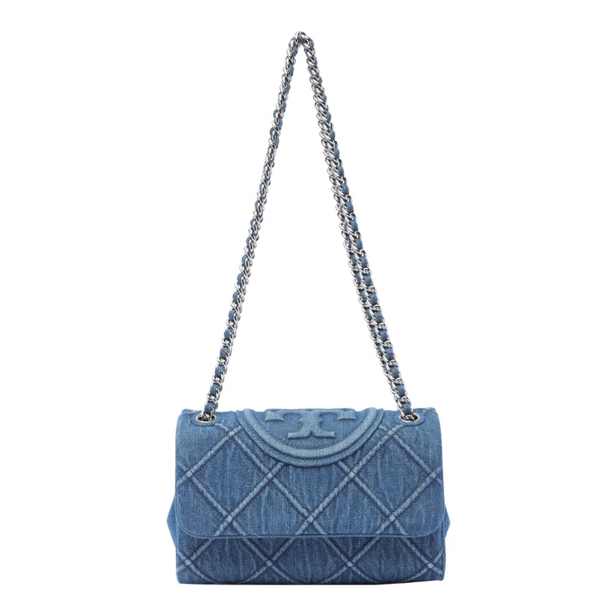 Tory Burch Flemimg Soft Denim Shoulder Bag In Blue