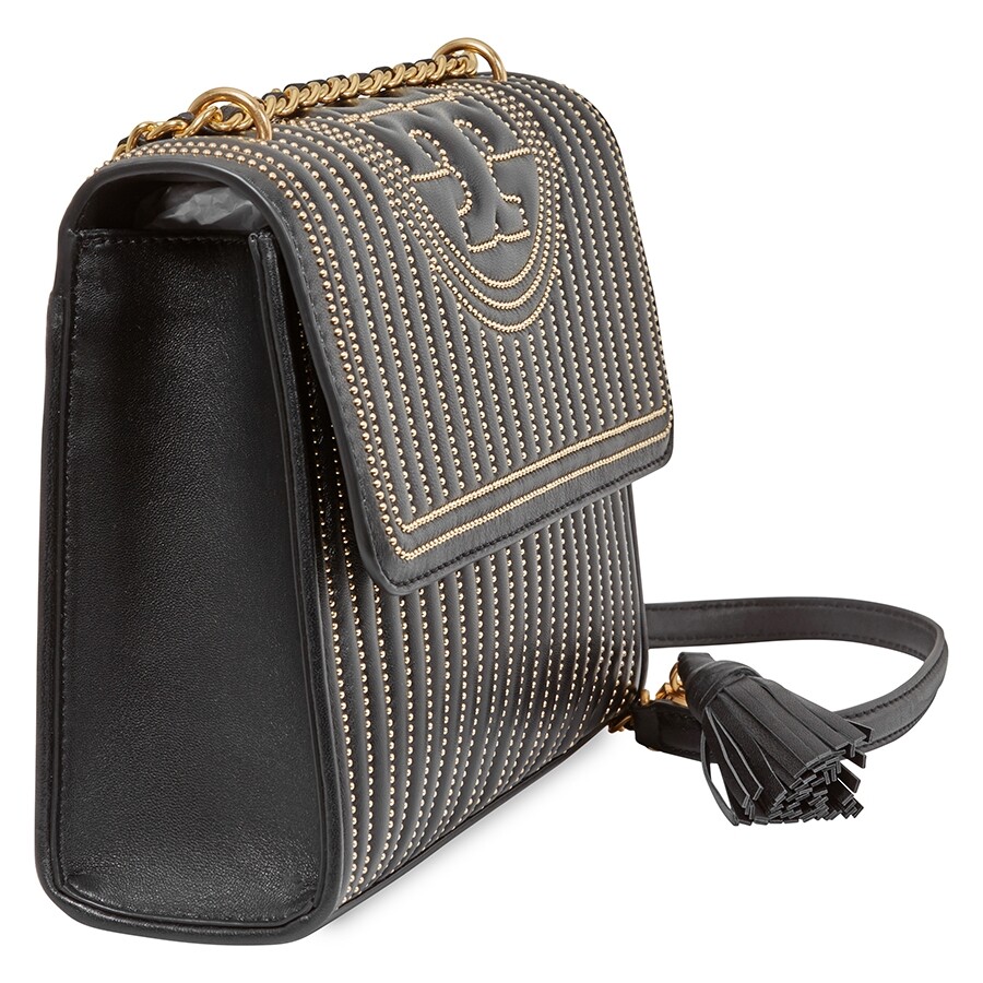 Tory Burch Fleming Convertible Leather Shoulder Bag Black Tory Burch