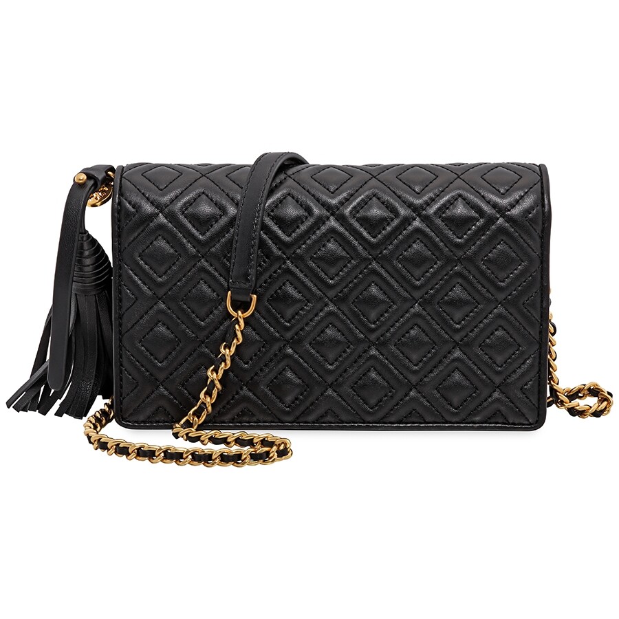 Tory Burch Fleming Flat Wallet Crossbody Bag Black Tory Burch